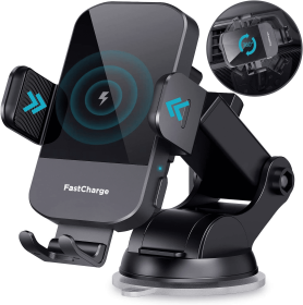 Wireless Car Charger, CHGeek 15W Fast Charging Auto Clamping Car Charger Phone Mount Phone Holder fit for iPhone 15 14 13 12 11 Pro Max Xs, Samsung Ga