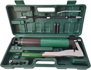 Lever Handle High Pressure System Grease Gun, Grease Gun Includes 12" Reinforced Flex Hose & 7" Rigid Extension, Heavy Duty 600CC 10000 PSI Resistant