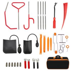Stainless steel long distance car emergency key hook tool Triangle handle yellow warping plate 25-piece wedge airbag wrench combination tool