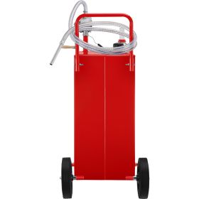 VEVOR Fuel Caddy, 35 Gallon, Gas Storage Tank on 4 Wheels, with Manuel Transfer Pump, Gasoline Diesel Fuel Container for Cars, Lawn Mowers, ATVs