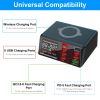 100W USB Charger Hub 8-Port USB Charging Station with LCD Display Wireless Charging Pad Wireless Fast Charger PD20W Port QC3.0 Port 6 USB Ports for IO