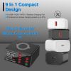 100W USB Charger Hub 8-Port USB Charging Station with LCD Display Wireless Charging Pad Wireless Fast Charger PD20W Port QC3.0 Port 6 USB Ports for IO