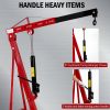 Engine Hoist 2 Ton 4400 lb Folding Cherry Picker Engine Shop Crane Heavy Duty Hydraulic Tilting Engine Lift with 6 Iron Caster Wheels Telescopic Boom