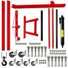 Engine Hoist 2 Ton 4400 lb Folding Cherry Picker Engine Shop Crane Heavy Duty Hydraulic Tilting Engine Lift with 6 Iron Caster Wheels Telescopic Boom