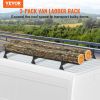 VEVOR Van Ladder Roof Racks, 3 Bars, 661 LBS Capacity, Adjustable Matte Coating Van Rack with Ladder Stoppers, Compatible with Chevy Express Fullsize