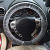 Pack of 500 Disposable Steering Wheel Covers 5 x 20; Thickness 0.8 mil. Clear Dustproof Universal Plastic Wheel Protector 5x20 with Elastic Trims for