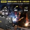 VEVOR 250Amp MIG Welder, Welding Machine 3 in 1, 220V Flux Core/Gas/Solid Wire Welding Machine w/IGBT Inverter & Torch, Digital MIG/Lift TIG/Stick Mul