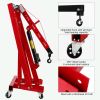 Engine Hoist 2 Ton 4400 lb Folding Cherry Picker Engine Shop Crane Heavy Duty Hydraulic Tilting Engine Lift with 6 Iron Caster Wheels Telescopic Boom
