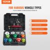 VEVOR 14 pcs Universal Radiator Pressure Tester Kit, Coolant Pressure Tester Kit with Manual Pump and Color-coded Steel Test Cap Adapters