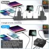 100W USB Charger Hub 8-Port USB Charging Station with LCD Display Wireless Charging Pad Wireless Fast Charger PD20W Port QC3.0 Port 6 USB Ports for IO