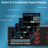 100W USB Charger Hub 8-Port USB Charging Station with LCD Display Wireless Charging Pad Wireless Fast Charger PD20W Port QC3.0 Port 6 USB Ports for IO