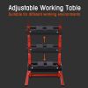 Hydraulic Shop Press ,12-Ton Capacity , Floor Mount ,with Press Plates, H-Frame Garage Floor Press, Adjustable Working Table Height,red