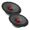 5 CORE 8 Inch Mid-Range Bullet Pro Audio Car Speaker, Red Aluminium Bullet, Loudspeaker 580W Max 8 Ohms - Premium Quality Audio Door Speakers for Car
