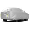 Full Coverage Car Cover Waterproof UV Protection Automotive Cover Outdoor Universal Car Cover with Reflective Strips Installation Straps Buckle